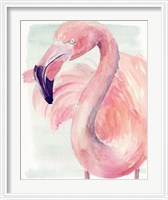 Framed Pastel Flamingo I