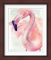 Framed 'Pastel Flamingo I' border=