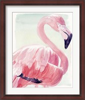 Framed Pastel Flamingo II