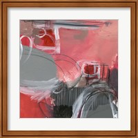 Framed 'Red & Gray Abstract I' border=