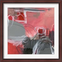 Framed Red & Gray Abstract I