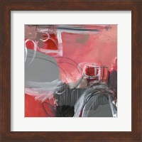 Framed Red & Gray Abstract I