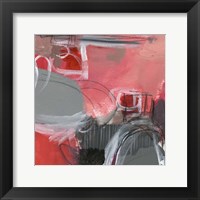 Framed 'Red & Gray Abstract I' border=