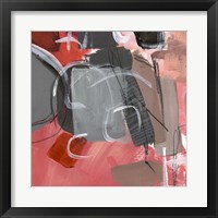 Framed 'Red & Gray Abstract II' border=