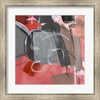 Framed Red & Gray Abstract II