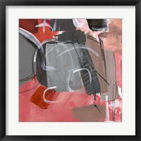 Framed Red & Gray Abstract II
