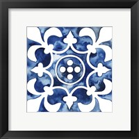 Framed 'Cobalt Tile III' border=