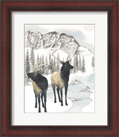 Framed 'Winter Elk II' border=