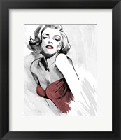Framed Marilyn's Pose Red Dress