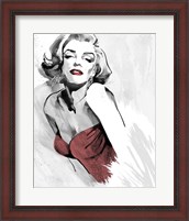 Framed Marilyn's Pose Red Dress