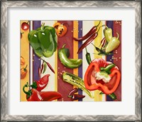 Framed Sarape Peppers II