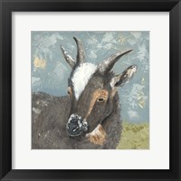 Framed Farm Life-Grey Goat