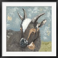 Framed Farm Life-Grey Goat