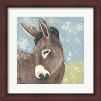 Framed 'Farm Life-Donkey' border=