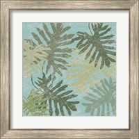 Framed 'Faded Tropical Leaves I' border=