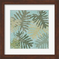 Framed Faded Tropical Leaves I