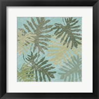 Framed 'Faded Tropical Leaves I' border=