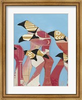 Framed Flock of Flamingoes II