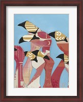 Framed Flock of Flamingoes II