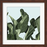 Framed Celadon Palms II