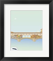 Framed 'Travel Europe--Ponte Vecchio' border=