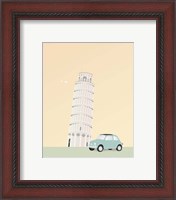 Framed 'Travel Europe--Pisa' border=