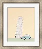 Framed 'Travel Europe--Pisa' border=
