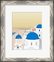 Framed 'Travel Europe--Santorini' border=