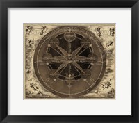 Framed Sepia Planetary Chart