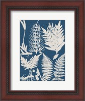Framed Linen & Blue Ferns II