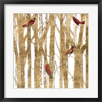 Framed Red Bird Christmas II