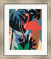 Framed 'Funky Flamingo II' border=