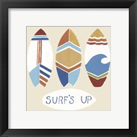 Framed 'Surf's Up! I' border=