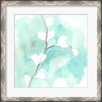 Framed Teal and Ochre Ginko VII