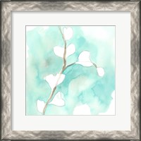 Framed Teal and Ochre Ginko VII