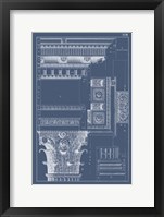 Column & Cornice Blueprint III Framed Print