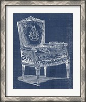 Framed 'Antique Chair Blueprint I' border=