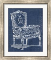 Framed 'Antique Chair Blueprint I' border=