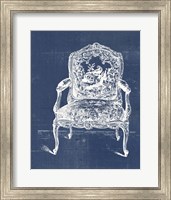 Framed 'Antique Chair Blueprint V' border=