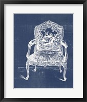 Framed 'Antique Chair Blueprint V' border=