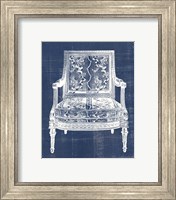 Framed 'Antique Chair Blueprint VI' border=