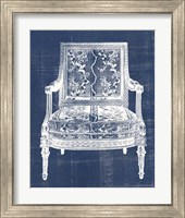 Framed 'Antique Chair Blueprint VI' border=