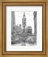Framed B&W Us Cityscape-Philadelphia