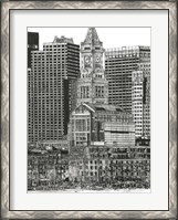 Framed B&W Us Cityscape-Boston