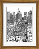 Framed B&W Us Cityscape-Los Angeles