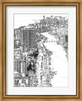 Framed B&W Us Cityscape-Miami