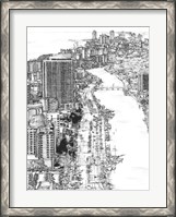 Framed B&W Us Cityscape-Miami