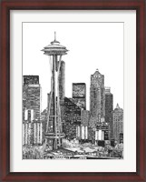 Framed B&W Us Cityscape-Seattle