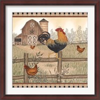 Framed Rustic Farm Rooster