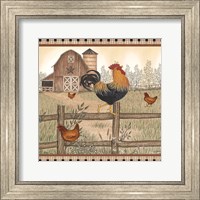 Framed Rustic Farm Rooster